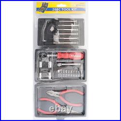 26pc Hand Tool Kit Mini Set Multi Purpose Screwdrivers Pliers Sockets Diy Garden