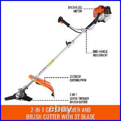 2.5kw Petrol Trimmer Brush Cutter Garden Grass Line Multi Tool 52cc Engine 2in1