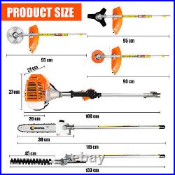 5 in 1 Petrol Strimmer Garden Multi Tool Set Grass Trimmer Hedge Chainsaw 1.1L