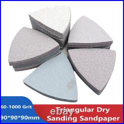 909090mm Triangular Detail Sandpaper Pads 60-1000 Grit Multi Tool Set