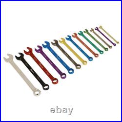 AK6314 Sealey Combination Spanner Set 14pc Multi-Coloured Metric Spanners