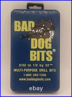 Bad Dog Tools USA 14 Piece Multi-purpose High Speed Drill Bit Set 3/32 1/2