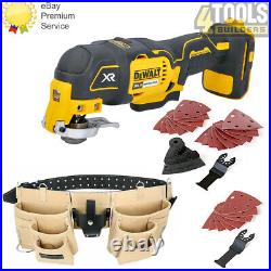 Dewalt DCS355N Multi-tool + 29pc Accessories Set & Leather Tool Belt 12 Pockets